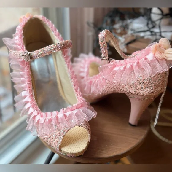 Custom OOAK Hand-Adorned Women’s Statement Heels Platform Pumps Size 42 (US 10) - Picture 8 of 15